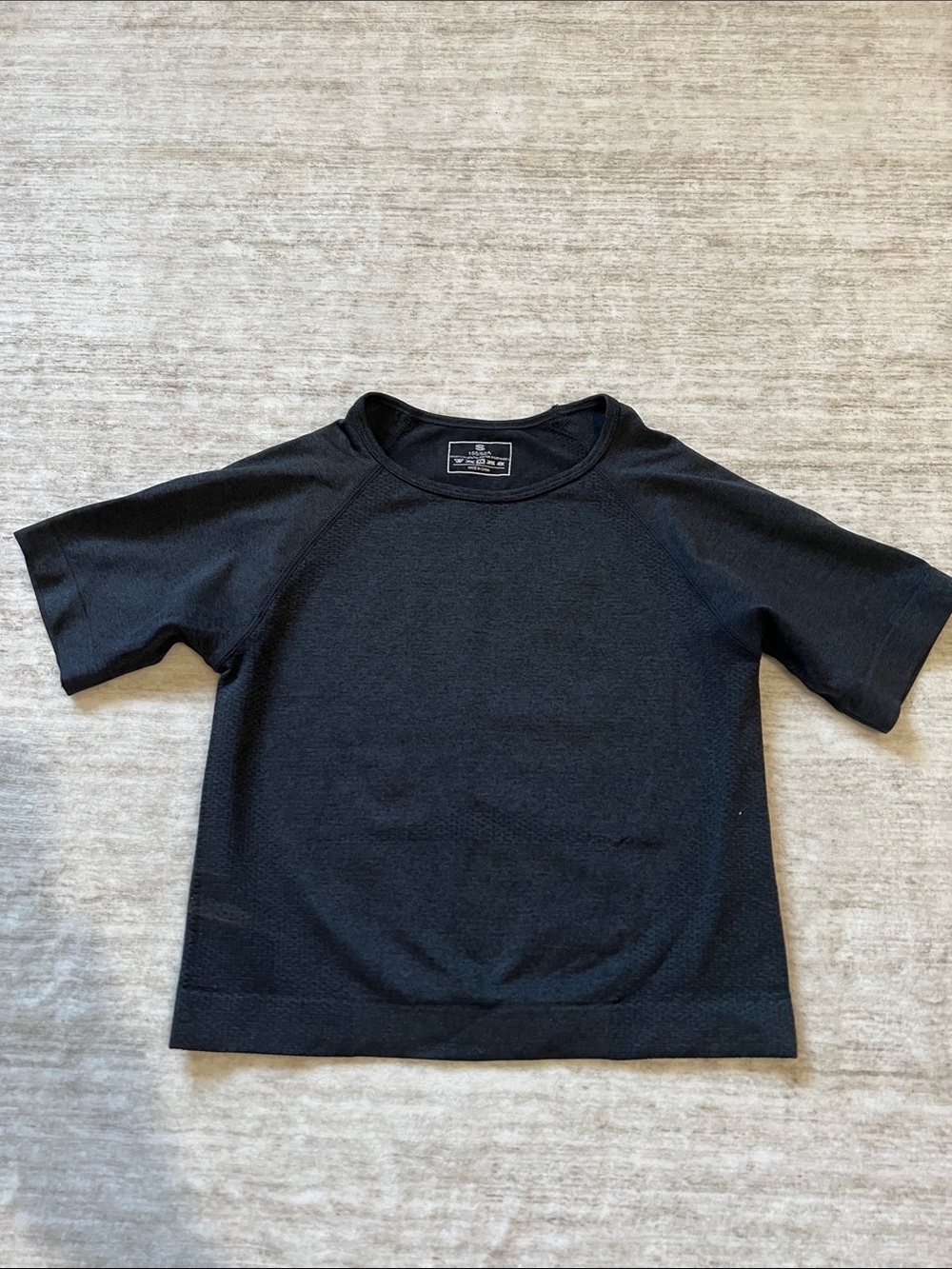 Black Short-Sleeve Crewneck Top